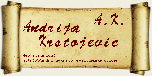 Andrija Krstojević vizit kartica